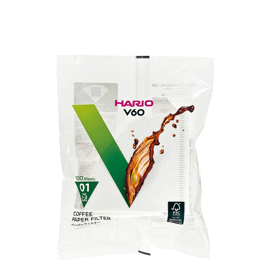 Hario V60 01 - paper filter white - 100 pieces