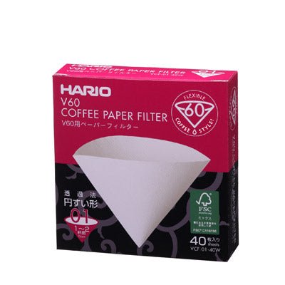 Hario V60 01 - paper filter white - 40 pieces