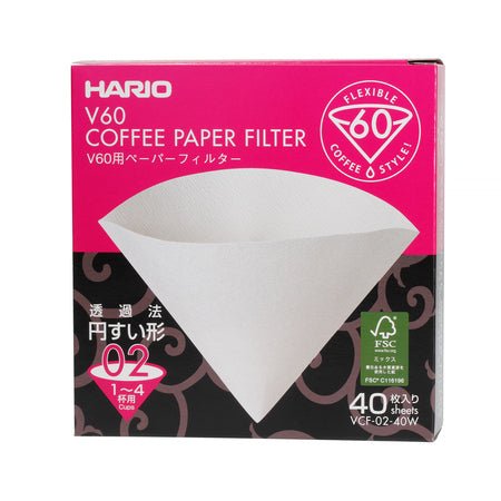Hario V60 02 - paper filter white - 40 pieces