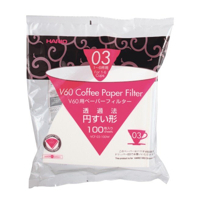 Hario V60 03 - paper filter white - 100 pieces